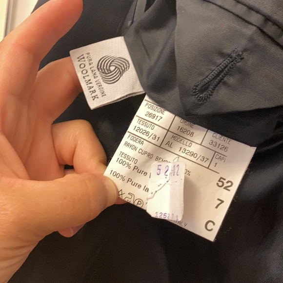 Canali Harry Rosen Navy Blue Windowpane Suit Jacket Size EU 52C US 42S - Picture 10 of 12